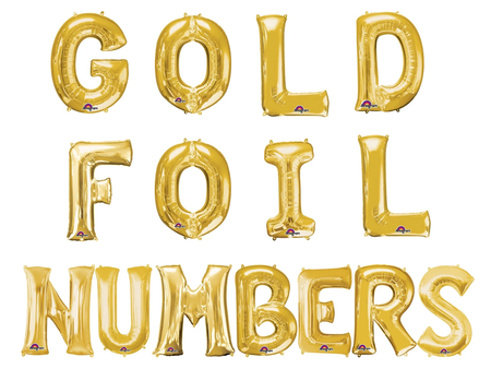 34" Gold Number Balloons