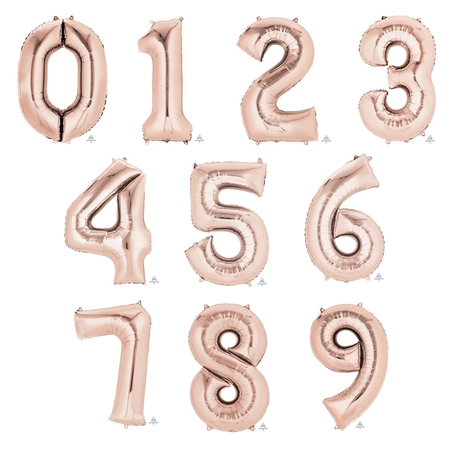 34" Rose Gold Number Balloons