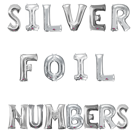 34" Silver Number Balloons