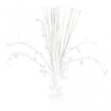 Foil Spray Centerpiece - Frosty White 12in