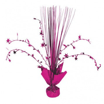 Foil Spray Centerpiece - Bright Pink 12in