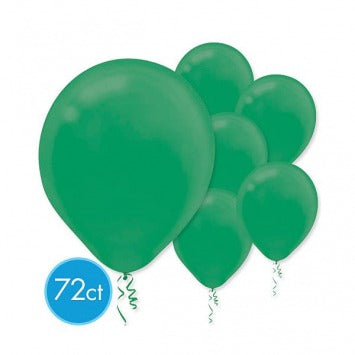 Festive Green Solid Color Latex Balloons - Packaged, 72ct