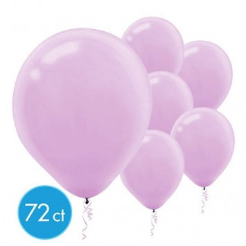 Lavender Solid Color Latex Balloons - Packaged, 72ct 12in