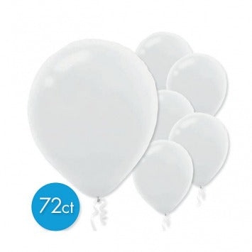 White Solid Color Latex Balloons - Packaged, 72ct 12in