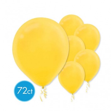 Yellow Sunshine Solid Color Latex Balloons - Packaged, 72ct 12in