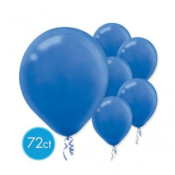 Bright Royal Blue Solid Color Latex Balloons - Packaged, 72ct 12in