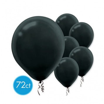 Black Solid Color Latex Balloons - Packaged, 72ct 12in