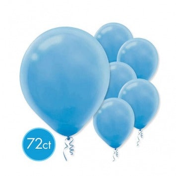 Powder Blue Solid Color Latex Balloons - Packaged, 72ct 12in