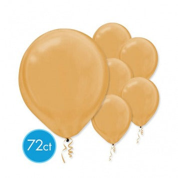 Gold Pearlized Latex Balloons - Packaged, 72ct 12in