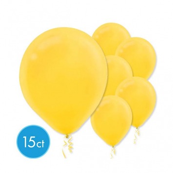 Yellow Sunshine Solid Color Latex Balloons - Packaged, 15ct 12in