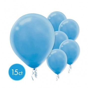 Powder Blue Solid Color Latex Balloons - Packaged, 15ct 12in