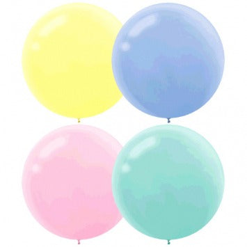 Round Latex Balloons - Pastel Assorted 24in 4/ct