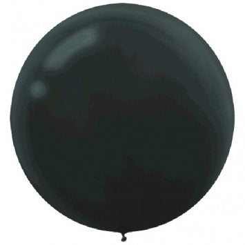 Round Latex Balloons - Black 24in 4/ct
