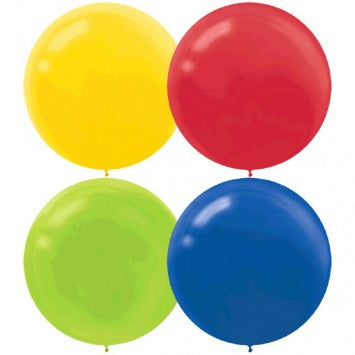 Round Latex Balloons - Assorted 24in 4/ct