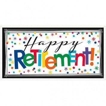 Officially Retired Horizontal Giant Sign Banner 65in x 33 1/2in