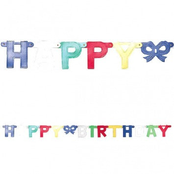 Large Happy Birthday Letter Banner - Multi 7 1/3ft x 6 1/4in