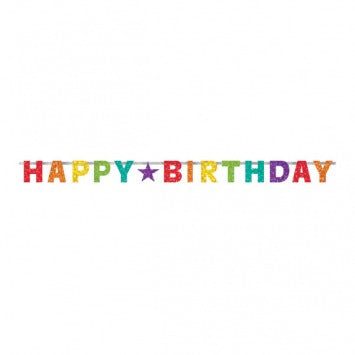 Birthday Accessories Rainbow Prismatic Letter Banner 7 4/5ft x 6 1/2in