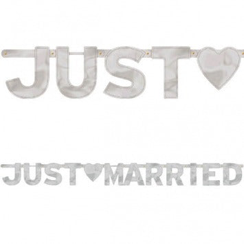 Just Married - Large Foil Letter Banner 5 1/2ft x 6 1/4in