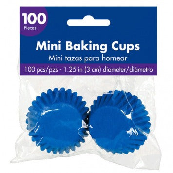 Mini Cupcake Cases - Bright Royal Blue 1 1/4in 100/ct