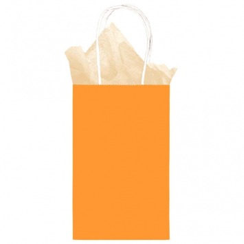 Orange Solid Kraft Bag - Cub 8 1/2in H x 5 1/4in W x 3 1/2in D