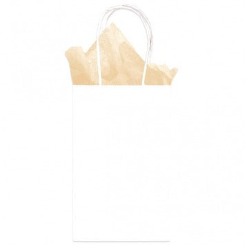 White Solid Kraft Bag - Cub 8 1/2in H x 5 1/4in W x 3 1/2in D