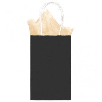 Black Solid Kraft Bag - Cub 8 1/2in H x 5 1/4in W x 3 1/2in D