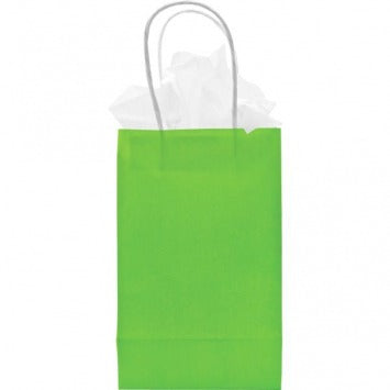 Lime Solid Kraft Bag - Cub 8 1/2in H x 5 1/4in W x 3 1/2in D