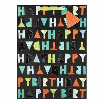 Letter Birthday X-Large Bag w/Gift Tag 17in H x 12 1/2in W x 6in D
