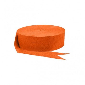 Orange Peel Jumbo Solid Crepe Streamer, 500ft