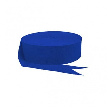 Bright Royal Blue Jumbo Solid Crepe Streamer, 500ft