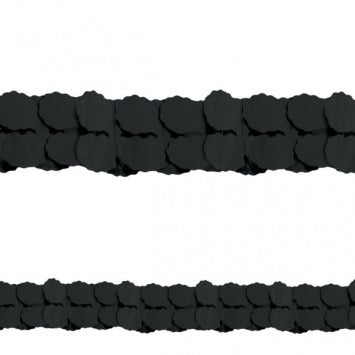 Jet Black Paper Garland, 12ft