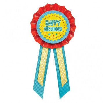 Happy Birthday Award Ribbon 6in x 3in