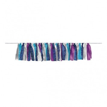 Sparkling Sapphire Ribbon Garland 6in x 8 1/2in