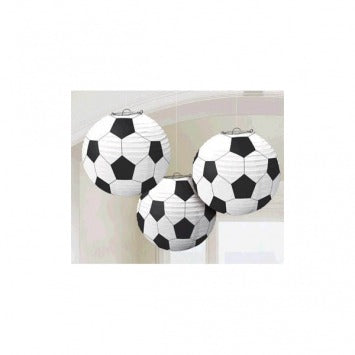 Soccer Paper Lanterns 9 1/2in 3/ct