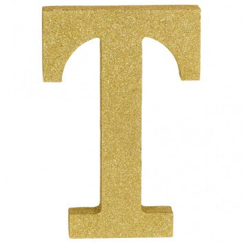 Letter T 8 7/8in H x 5 7/8in W x 1in D