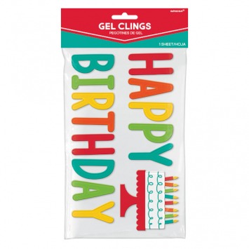 Birthday Accessories Rainbow Small Gel Cling