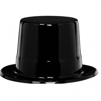 Black Plastic Top Hat 5in