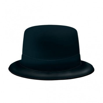 Black Felt Hollywood Top Hat 4 1/2in x 11in
