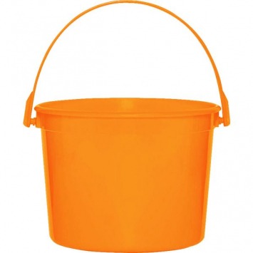 Orange Peel Plastic Bucket w/Handle 6.25in Dia x 4 1/2in H