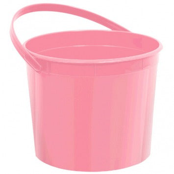 Plastic Bucket - New Pink 6 1/4in Dia x 4 1/2in H