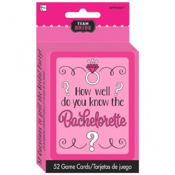 How Well Do You Know - The Bachelorette Game 4 1/2in x 3 1/2in includes 52 playing cards