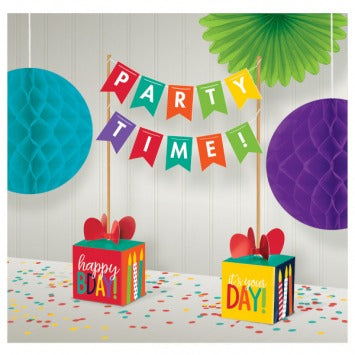 Birthday Accessories Rainbow Banner Table Centerpiece 14in