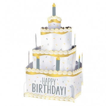 Birthday Accessories Silver & Gold Pop Up Centerpiece 10in