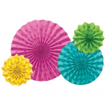 Glitter Paper Fans Multi 1-16in, 1-12in, 2-8in 4/ct