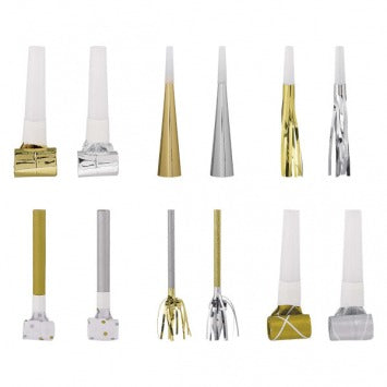 Birthday Accessories Silver & Gold Mega Pack Noisemakers 50/ct