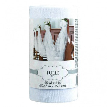 Tulle Spool - White 6in x 65 yards