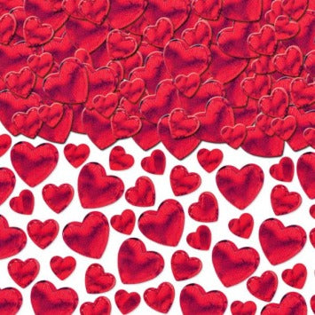 Red Metallic Hearts Confetti 2 1/2oz