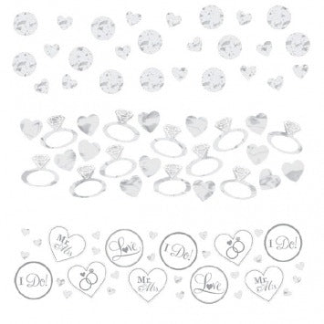 I Do & Ring Value Confetti- White 1.2oz