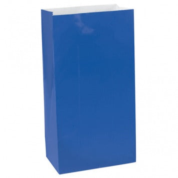 Mini Paper Bag - Bright Royal Blue 6 1/2in x 3in x 2in 12/ct