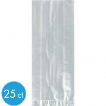 Large Clear Cello Party Bags 11 1/2in H x 5in W x 3 1/4inD 25/ct